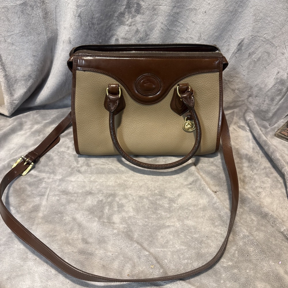 Vintage Taupe Color Authentic Dooney & Bourke Satchel Bag